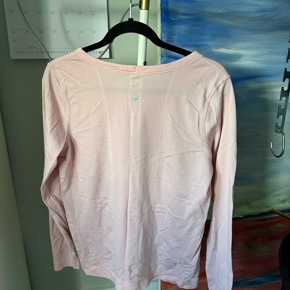 Pink Lululemon longsleeve top. Size 12 - Picture 2 of 2